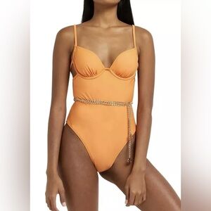 River Island-Chain Detail Underwire One-Piece Swimsuit-Women's Size: US 6-NEW!!